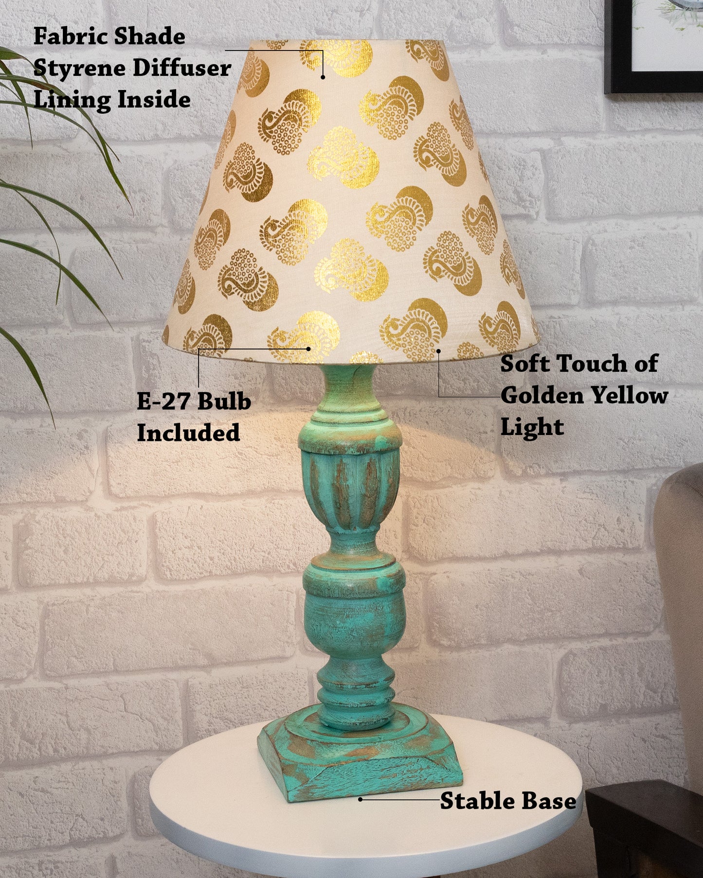 Rustic Algae French Trophy Carved Table lamp with Empire Cone Shade