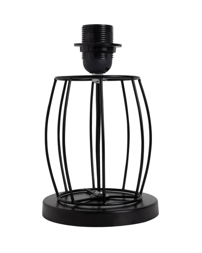 Modern Table Lamp, Metal Wire Cage Base Modern Fabric Lampshade for Home Office Cafe Restaurant,