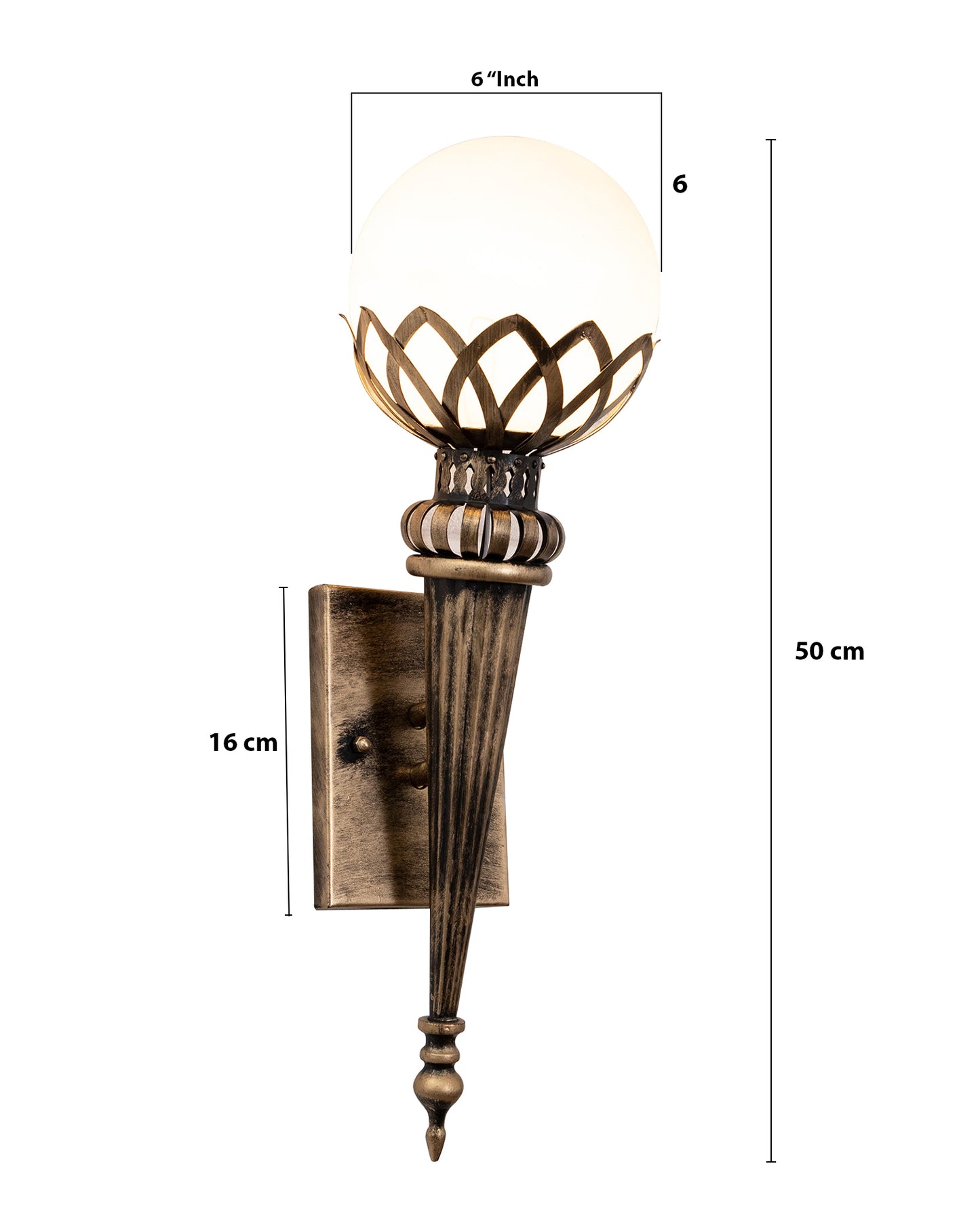 Filigree Wall Torch Rustic Wall Light Fixtures, Oil Rubbed Bronze Finish Indoor Vintage Wall Sconce Industrial Lamp Fixture Glass Shade Farmhouse Metal Sconces for Bedroom Living Room Cafe