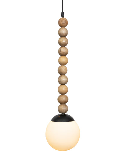 Rustic Beaded Swag Pendant, Balcony Bar Cafe Living Dining Room, Retro Loft Light, Ceiling Hanging Light, natural white Frosted globe