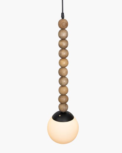Rustic Beaded Swag Pendant, Balcony Bar Cafe Living Dining Room, Retro Loft Light, Ceiling Hanging Light, natural white Frosted globe
