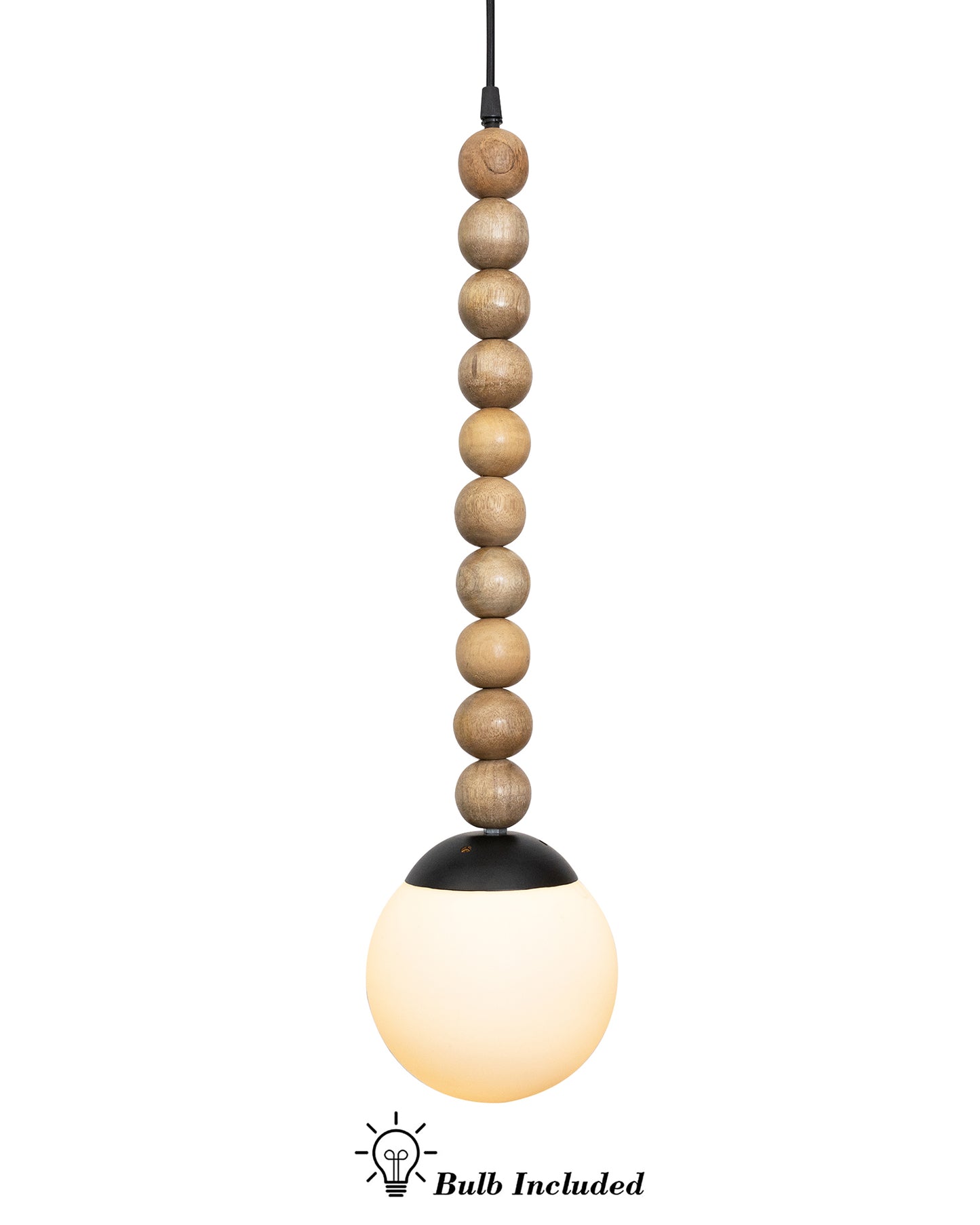 Rustic Beaded Swag Pendant, Balcony Bar Cafe Living Dining Room, Retro Loft Light, Ceiling Hanging Light, natural white Frosted globe