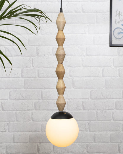 Rustic Beaded Swag Pendant, Balcony Bar Cafe Living Dining Room, Retro Loft Light, Ceiling Hanging Light, natural white Frosted globe