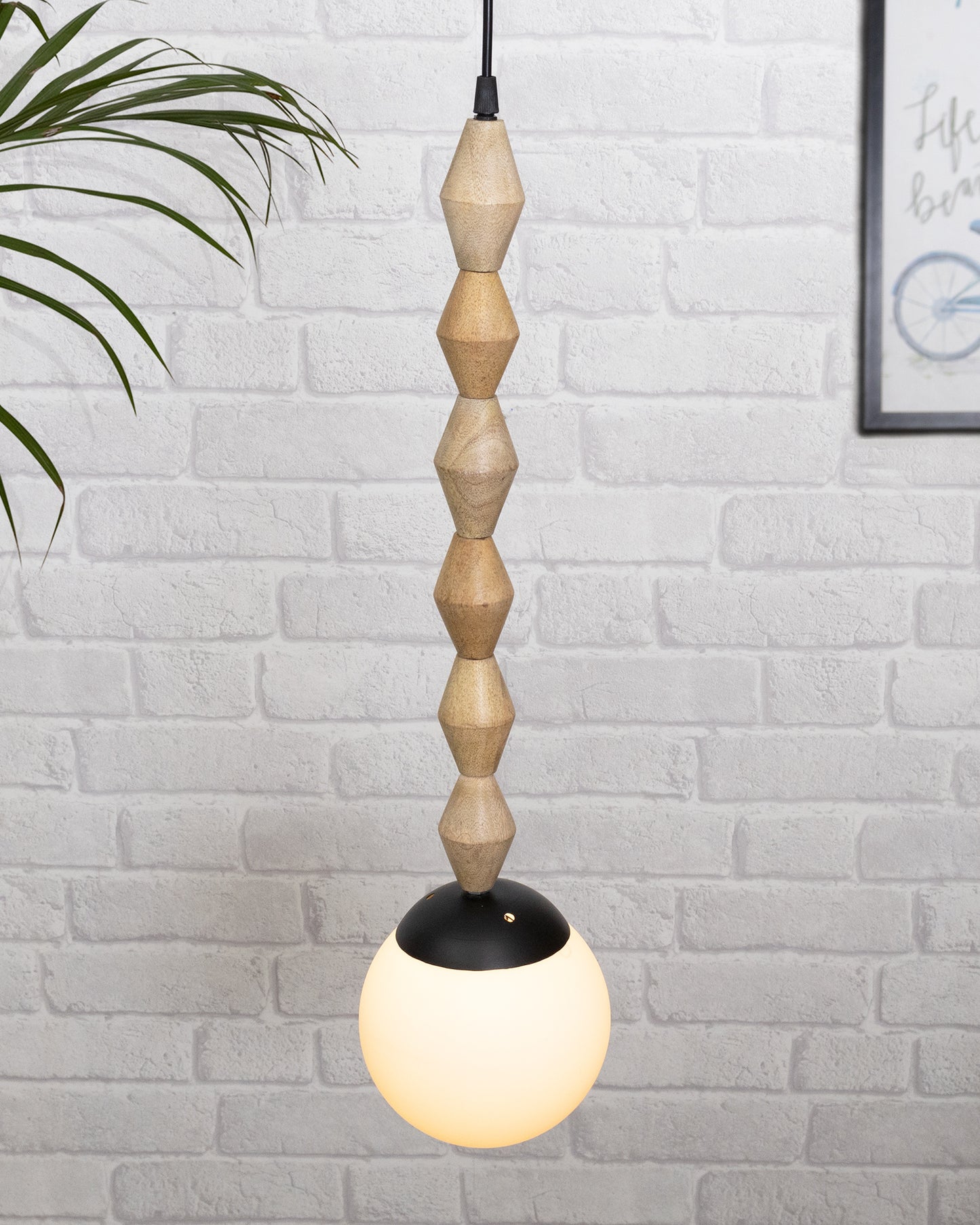 Rustic Beaded Swag Pendant, Balcony Bar Cafe Living Dining Room, Retro Loft Light, Ceiling Hanging Light, natural white Frosted globe