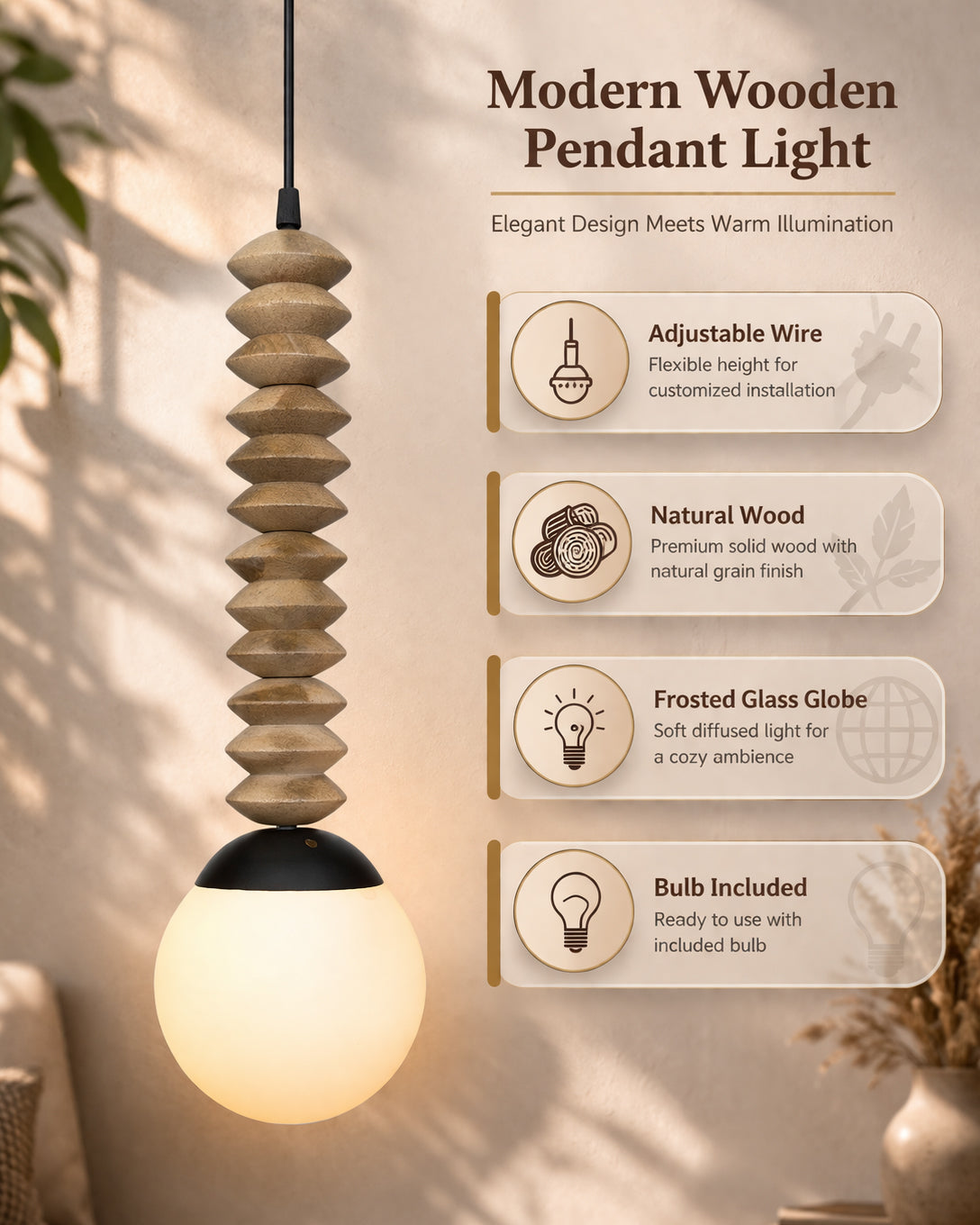 Rustic Beaded Swag Pendant, Balcony Bar Cafe Living Dining Room, Retro Loft Light, Ceiling Hanging Light, natural white Frosted globe