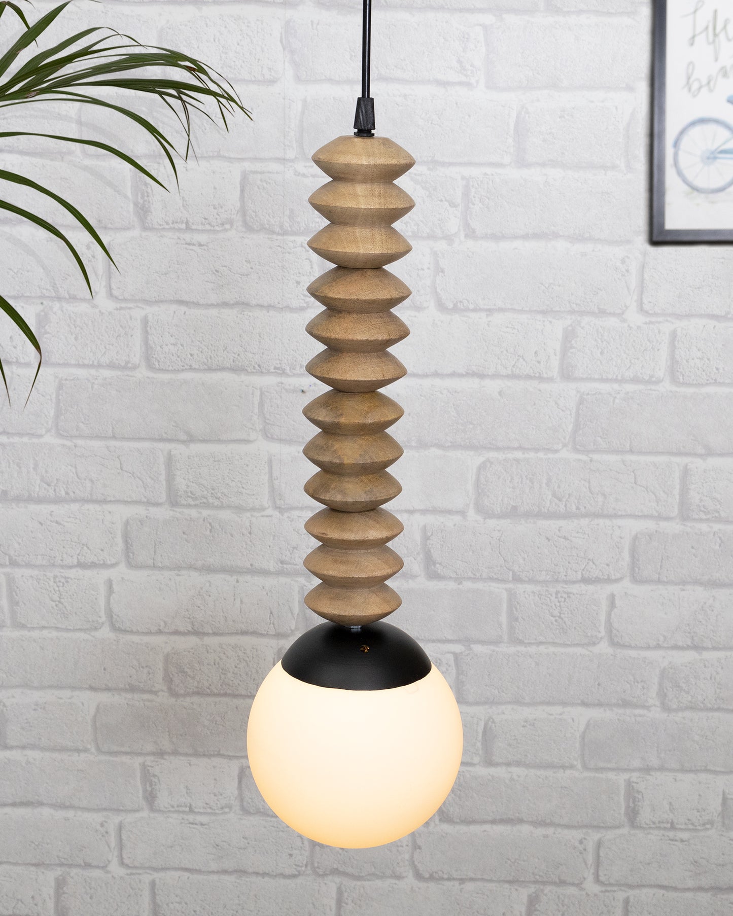 Rustic Beaded Swag Pendant, Balcony Bar Cafe Living Dining Room, Retro Loft Light, Ceiling Hanging Light, natural white Frosted globe