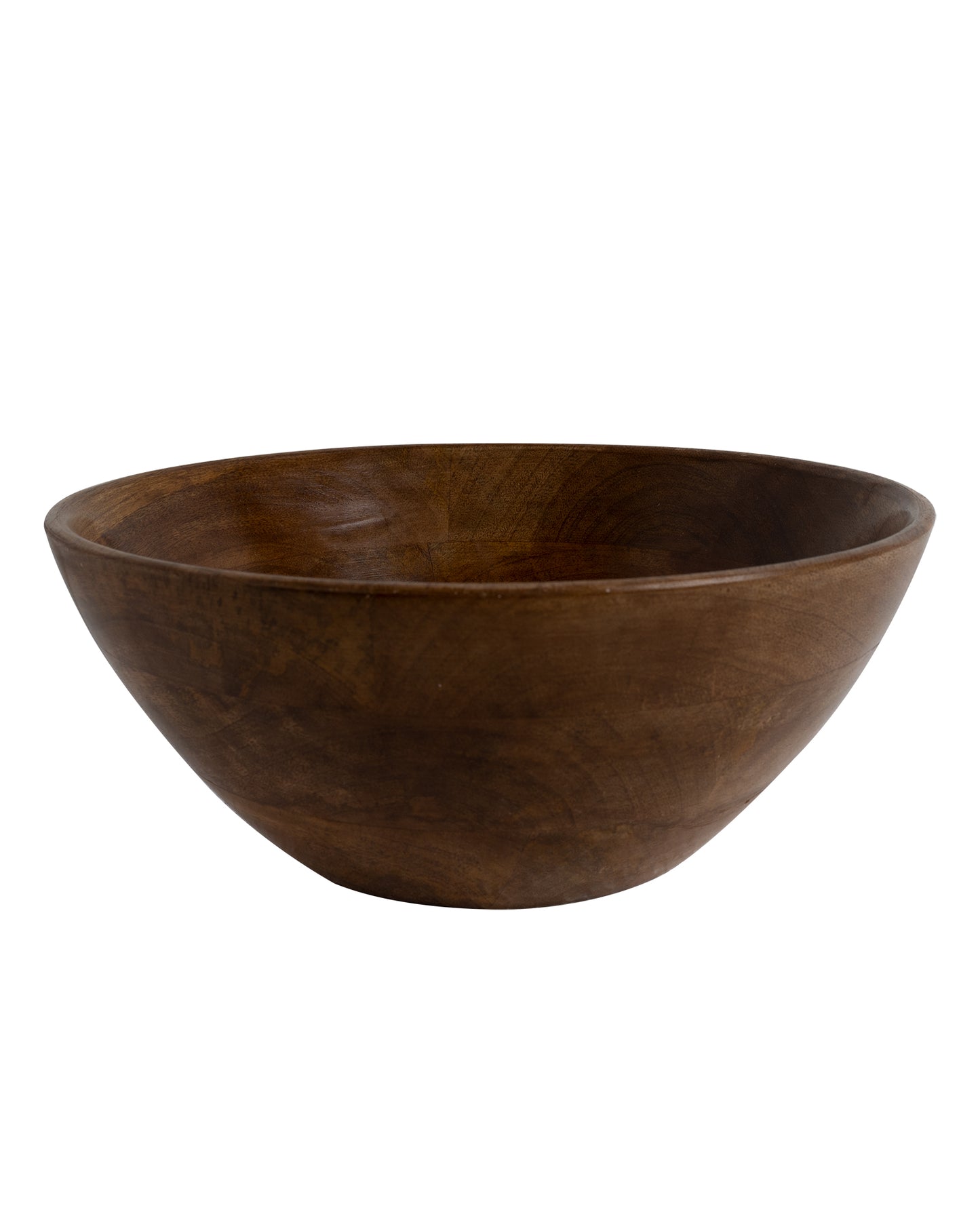 Wooden bowl flat large, Walnut finish, fruit & snack serving bowl