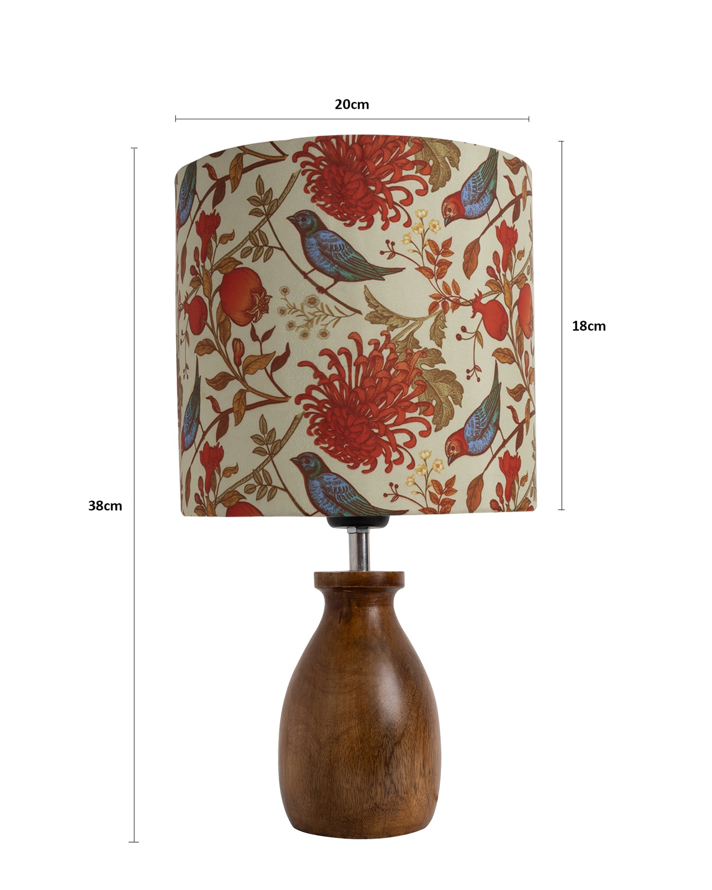 Dovel Pot Modern Table Lamp, Wooden Base Modern Fabric Lampshade for Home Office Cafe Restaurant