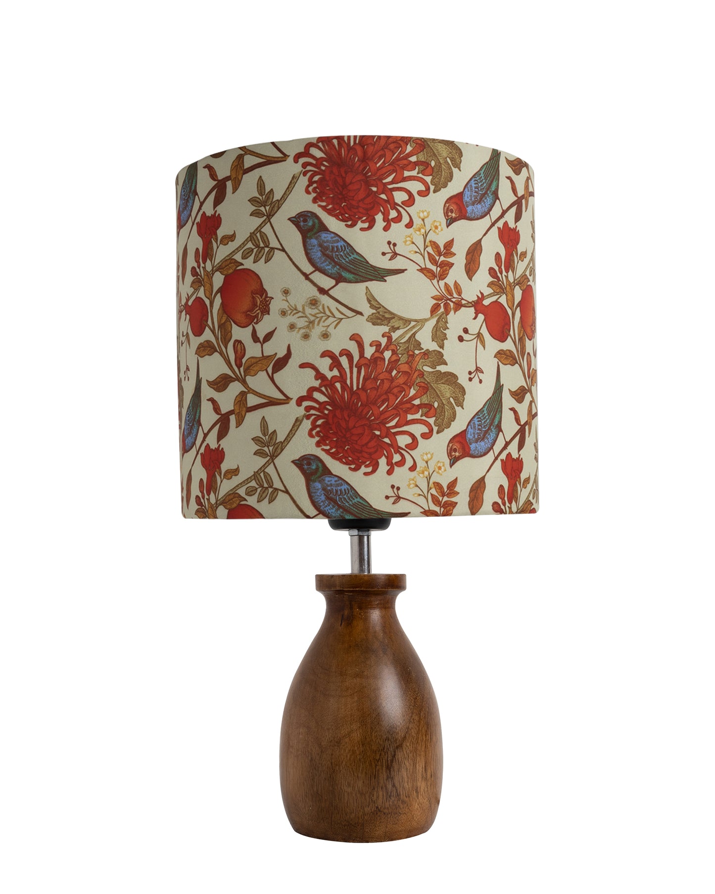 Dovel Pot Modern Table Lamp, Wooden Base Modern Fabric Lampshade for Home Office Cafe Restaurant