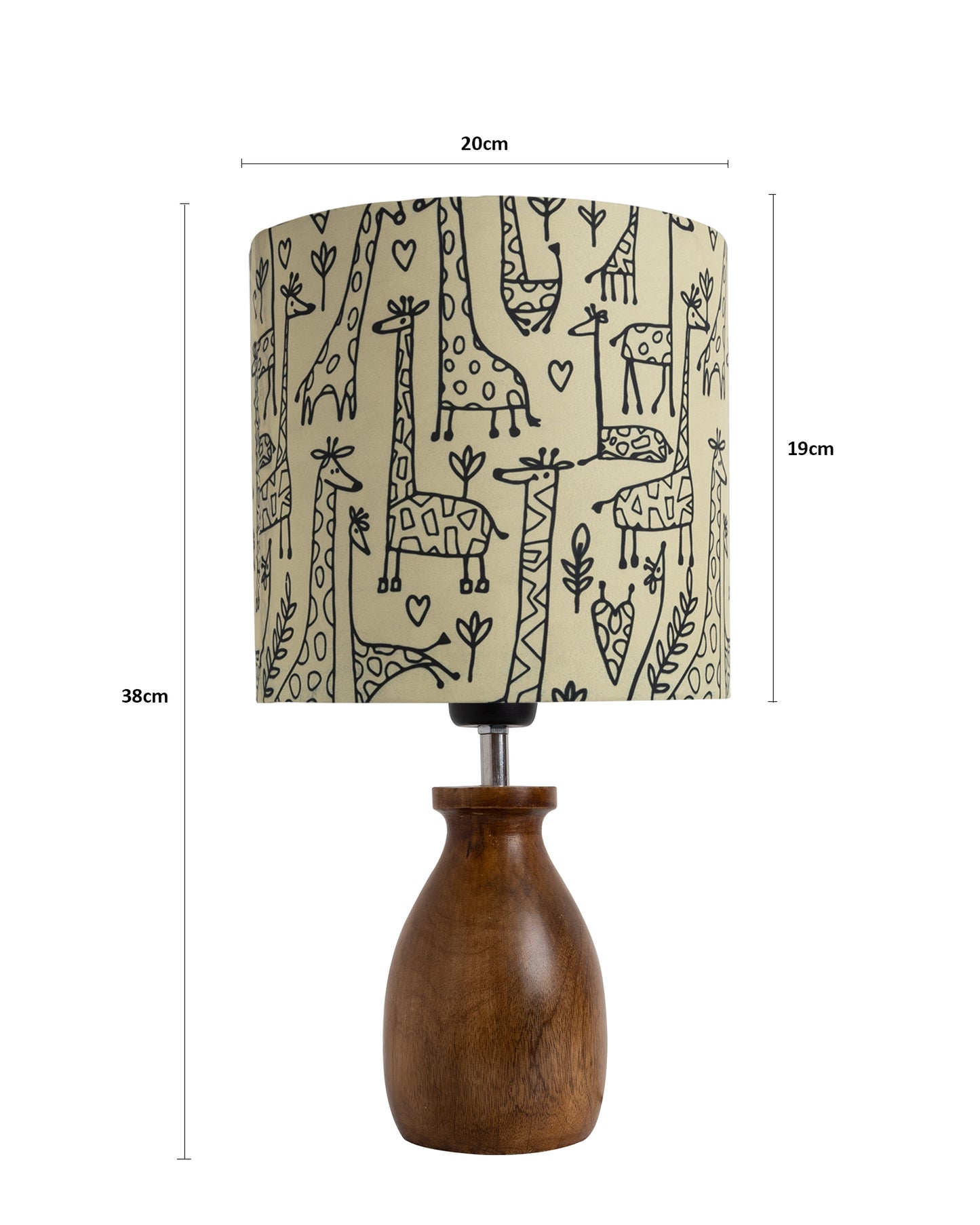 Dovel Pot Modern Table Lamp, Wooden Base Modern Fabric Lampshade for Home Office Cafe Restaurant