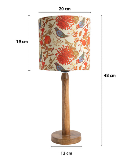 Modern Table Lamp, Wooden Base Modern Fabric Lampshade for Home Office Cafe Restaurant, Nordic Stick