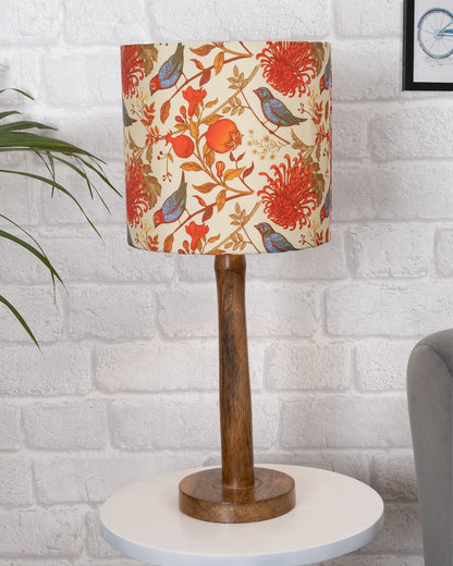 Modern Table Lamp, Wooden Base Modern Fabric Lampshade for Home Office Cafe Restaurant, Nordic Stick
