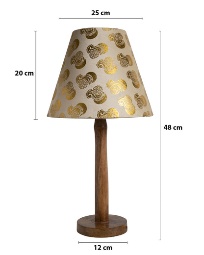 Modern Table Lamp, Wooden Base Modern Fabric Lampshade for Home Office Cafe Restaurant, Nordic Stick