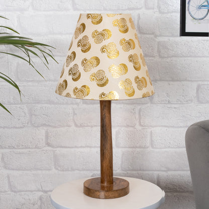 Modern Table Lamp, Wooden Base Modern Fabric Lampshade for Home Office Cafe Restaurant, Nordic Stick