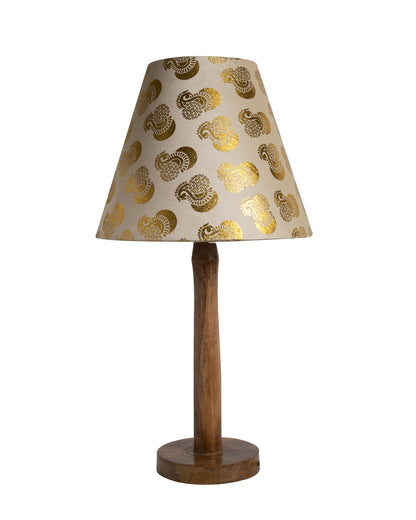 Modern Table Lamp, Wooden Base Modern Fabric Lampshade for Home Office Cafe Restaurant, Nordic Stick