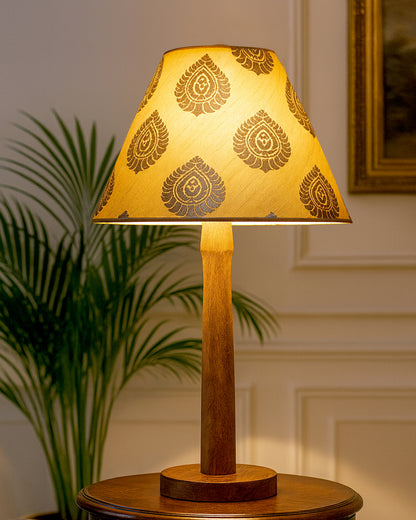 Modern Table Lamp, Wooden Base Modern Fabric Lampshade for Home Office Cafe Restaurant, Nordic Stick
