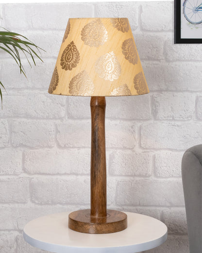 Modern Table Lamp, Wooden Base Modern Fabric Lampshade for Home Office Cafe Restaurant, Nordic Stick