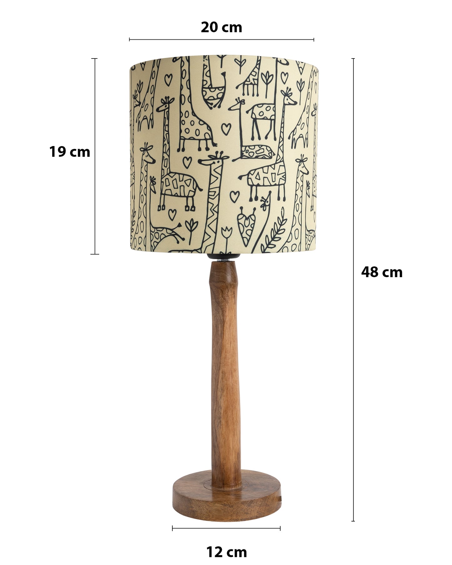 Modern Table Lamp, Wooden Base Modern Fabric Lampshade for Home Office Cafe Restaurant, Nordic Stick