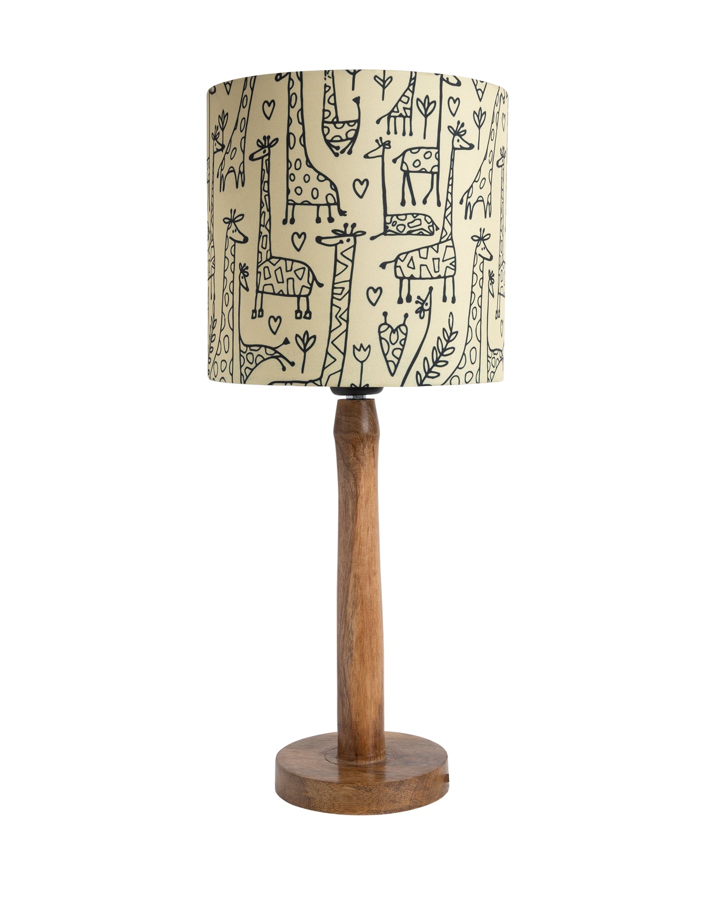 Modern Table Lamp, Wooden Base Modern Fabric Lampshade for Home Office Cafe Restaurant, Nordic Stick
