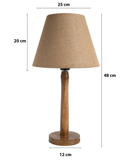 Modern Table Lamp, Wooden Base Modern Fabric Lampshade for Home Office Cafe Restaurant, Nordic Stick