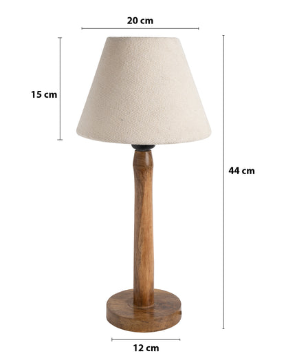 Modern Table Lamp, Wooden Base Modern Fabric Lampshade for Home Office Cafe Restaurant, Nordic Stick