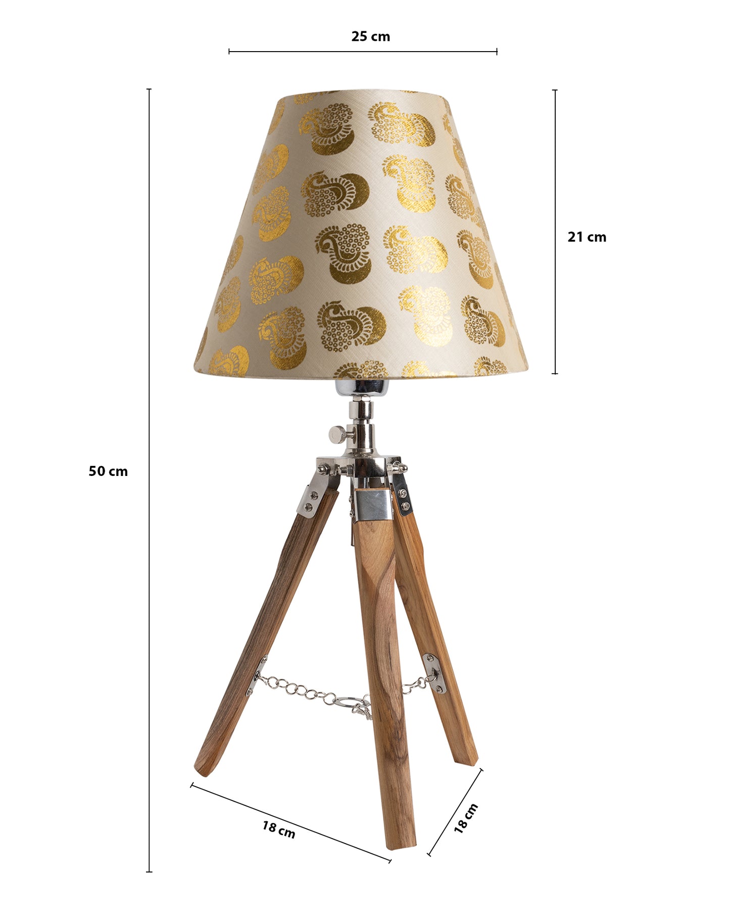 Modern Table Lamp, Wooden Base Modern Fabric Lampshade for Home Office Cafe Restaurant, Tripod