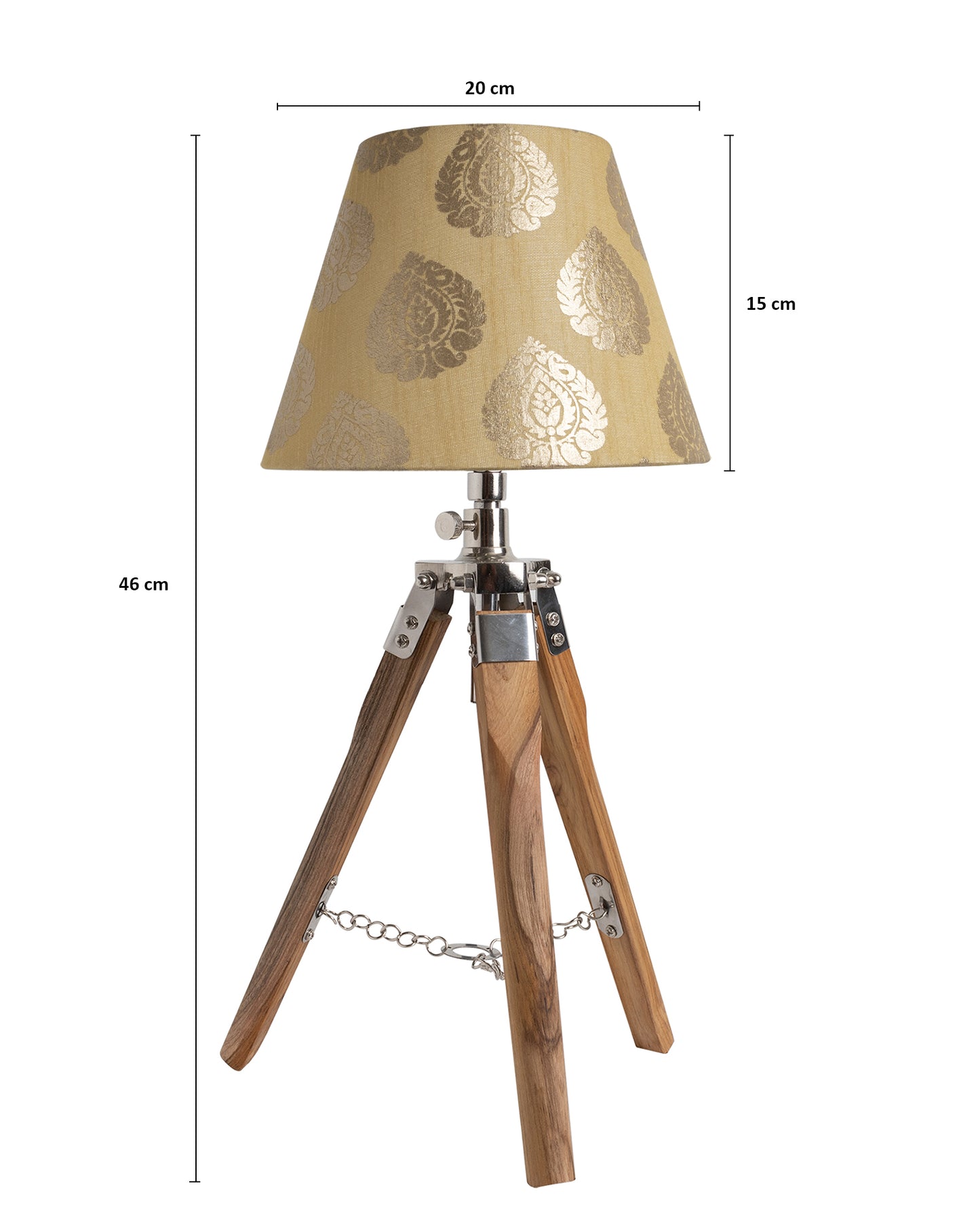 Modern Table Lamp, Wooden Base Modern Fabric Lampshade for Home Office Cafe Restaurant, Tripod