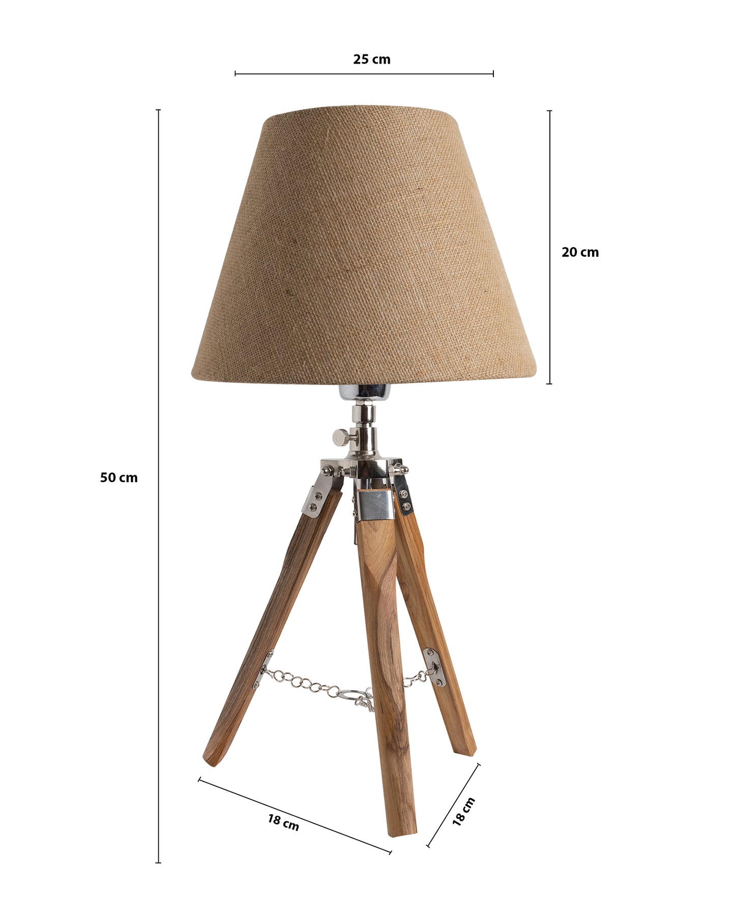 Modern Table Lamp, Wooden Base Modern Fabric Lampshade for Home Office Cafe Restaurant, Tripod