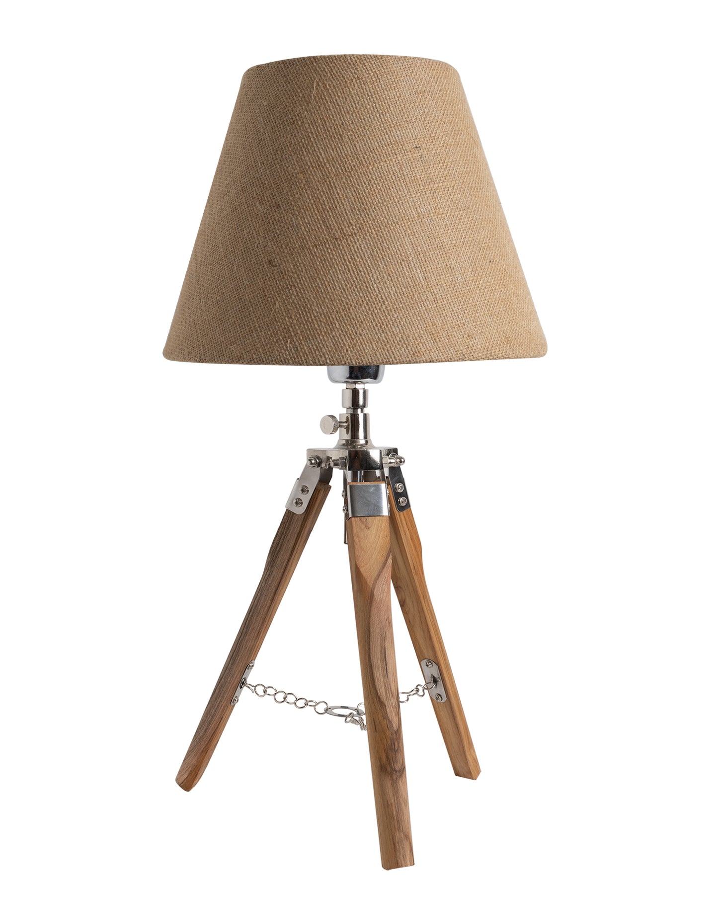 Modern Table Lamp, Wooden Base Modern Fabric Lampshade for Home Office Cafe Restaurant, Tripod