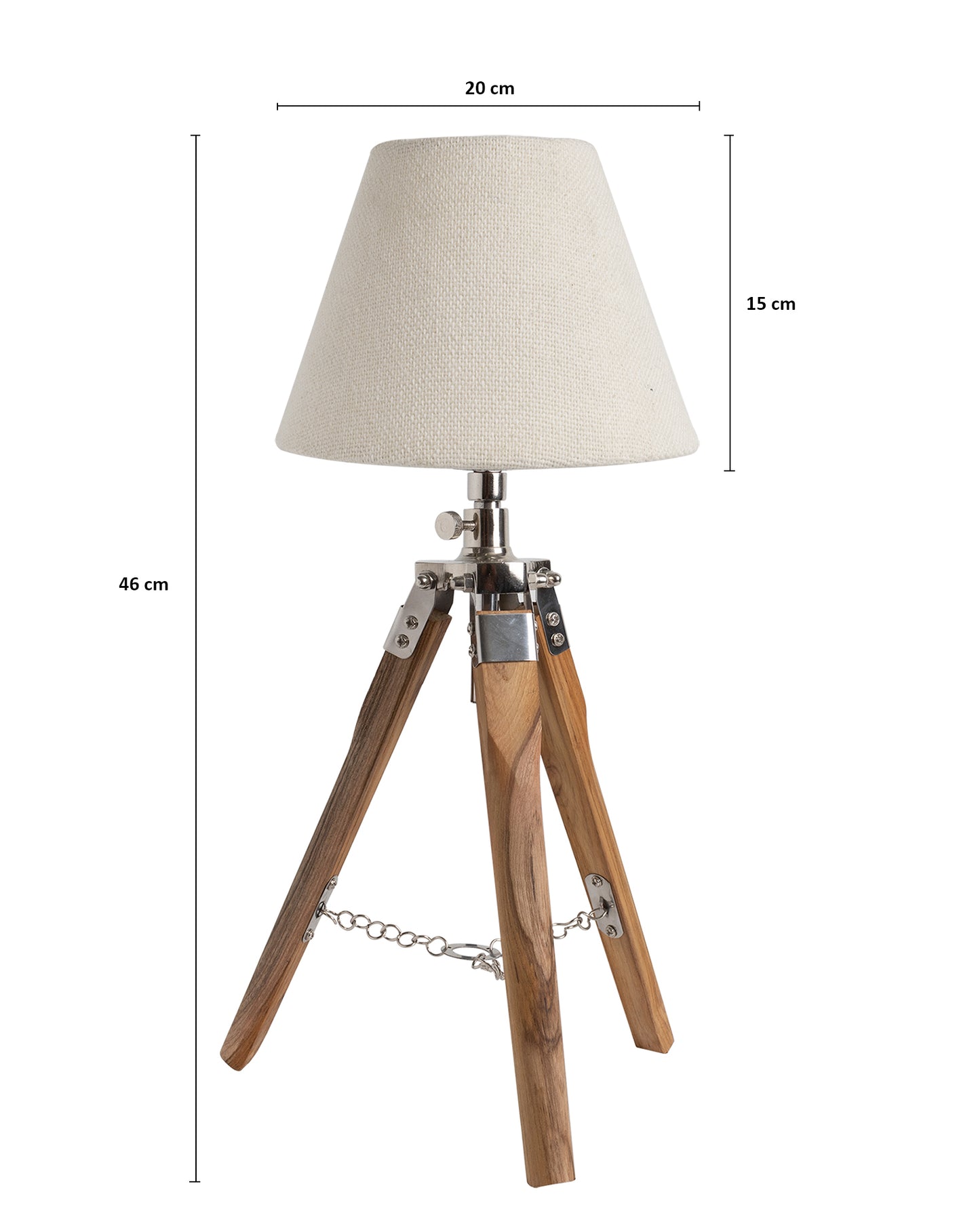 Modern Table Lamp, Wooden Base Modern Fabric Lampshade for Home Office Cafe Restaurant, Tripod