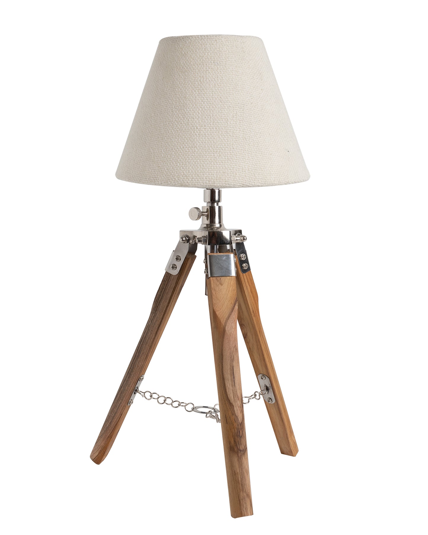 Modern Table Lamp, Wooden Base Modern Fabric Lampshade for Home Office Cafe Restaurant, Tripod