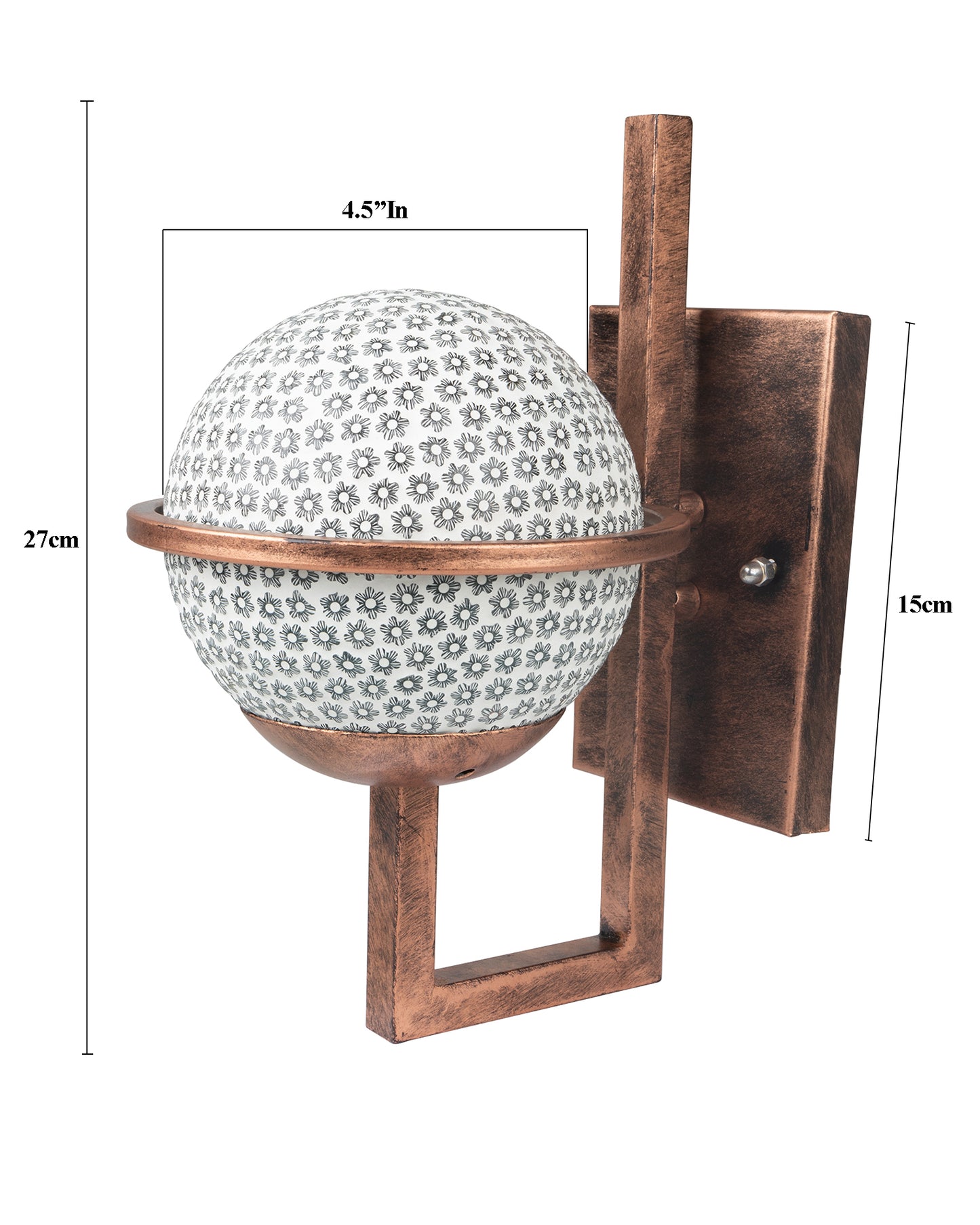 Rustic Wall Light Fixtures, Oil Rubbed Rust Finish Indoor Vintage Wall Sconce Industrial Lamp Fixture Glass Shade Farmhouse Metal Sconces for Bedroom Living Room Cafe