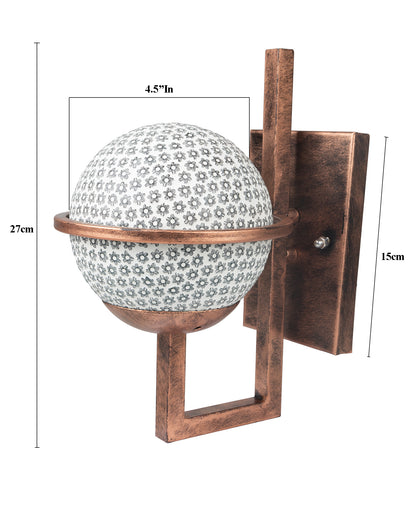 Rustic Wall Light Fixtures, Oil Rubbed Rust Finish Indoor Vintage Wall Sconce Industrial Lamp Fixture Glass Shade Farmhouse Metal Sconces for Bedroom Living Room Cafe