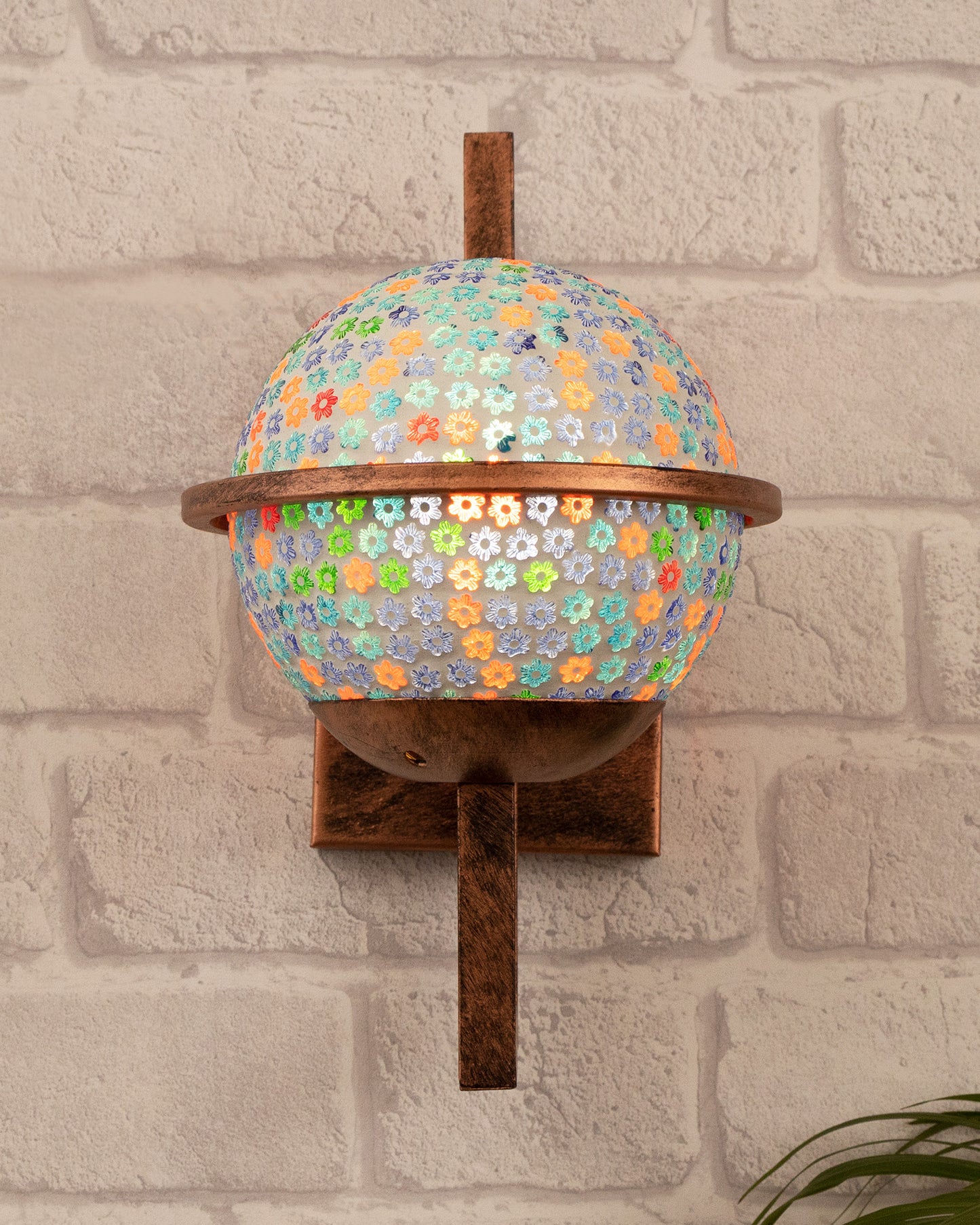 Rustic Wall Light Fixtures, Oil Rubbed Rust Finish Indoor Vintage Wall Sconce Industrial Lamp Fixture Glass Shade Farmhouse Metal Sconces for Bedroom Living Room Cafe