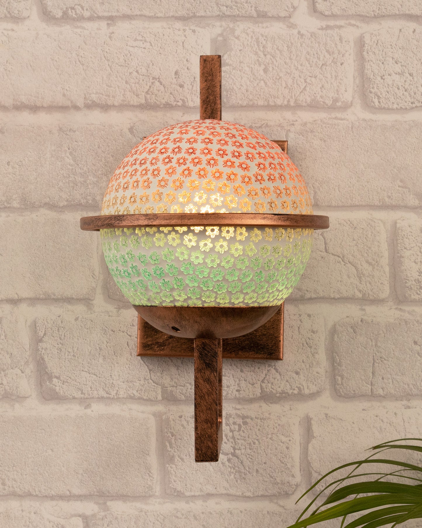 Rustic Wall Light Fixtures, Oil Rubbed Rust Finish Indoor Vintage Wall Sconce Industrial Lamp Fixture Glass Shade Farmhouse Metal Sconces for Bedroom Living Room Cafe