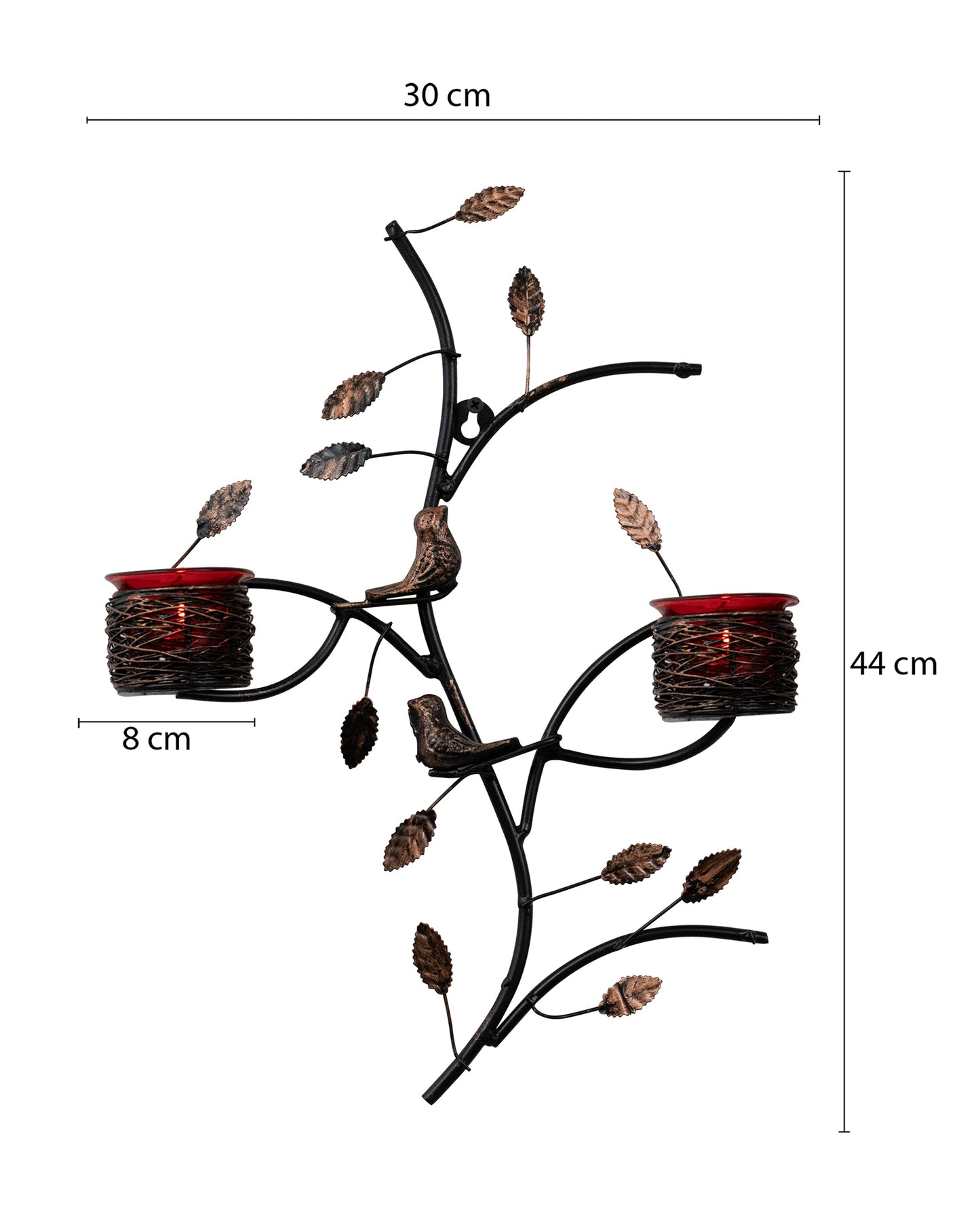Tree with Bird Nest Votive Stand, Wall Candle holder and Tealight candles