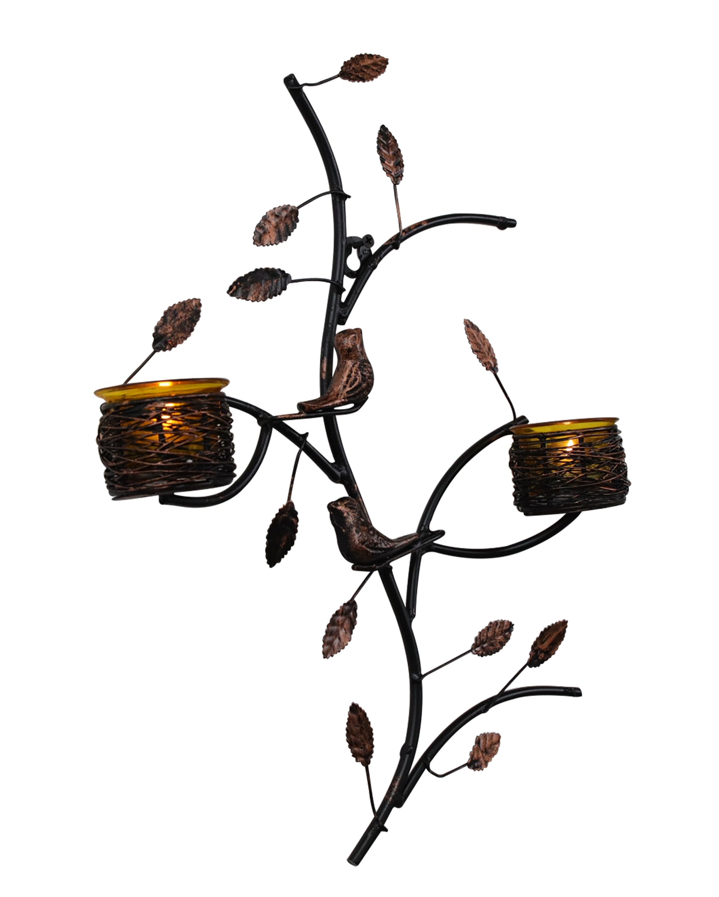 Tree with Bird Nest Votive Stand, Wall Candle holder and Tealight candles