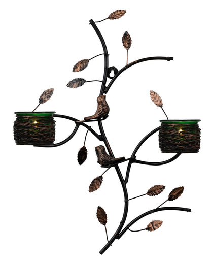 Tree with Bird Nest Votive Stand, Wall Candle holder and Tealight candles