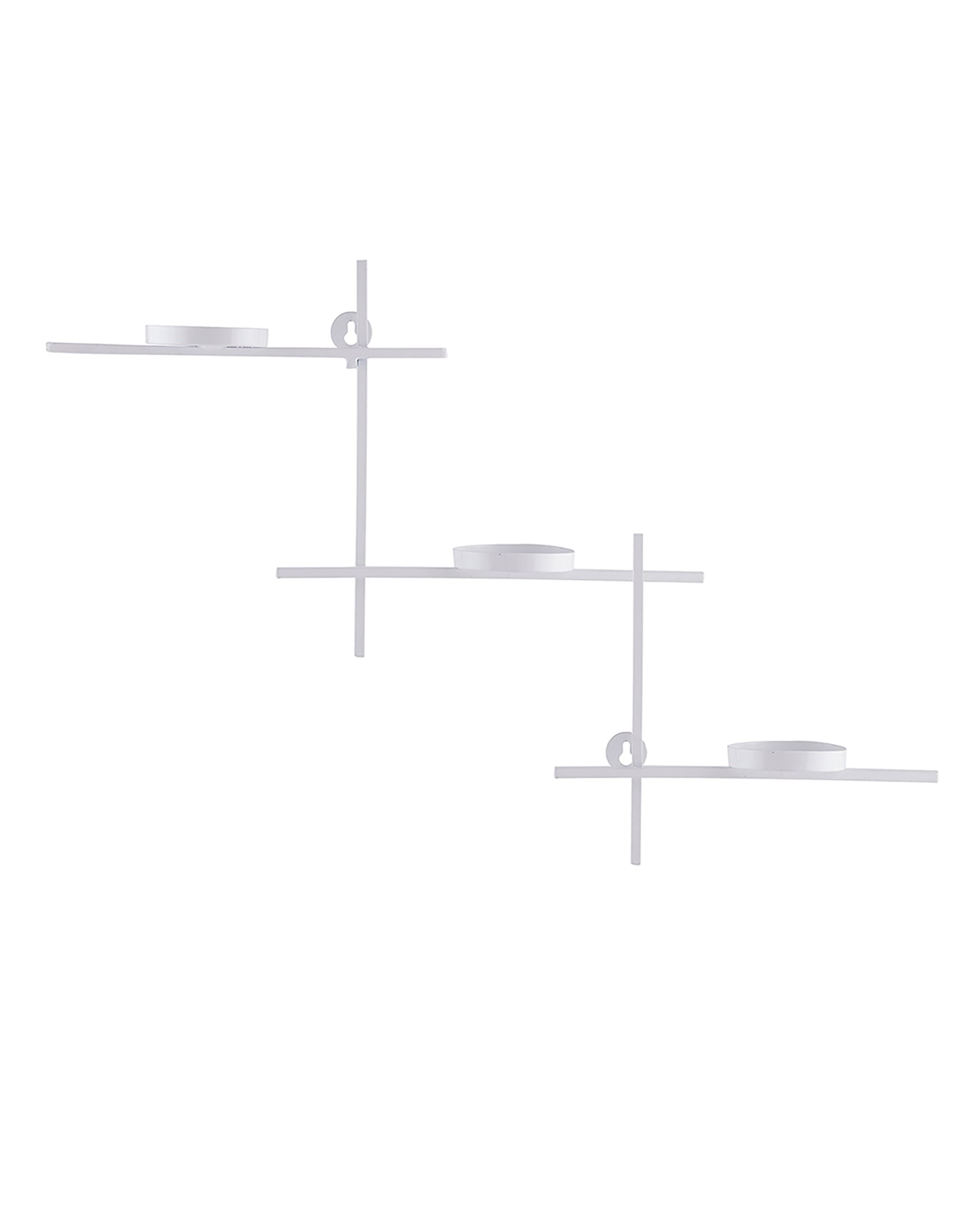 White Scorching Ladder with Six Votive, Wall Hanging Candle Tealight Holder, Set of 2