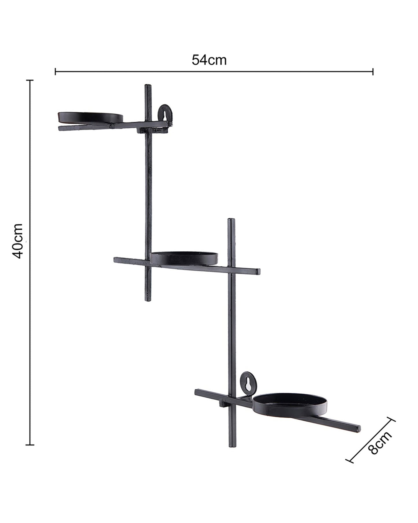 Black Scorching Ladder with Six Votive, Wall Hanging Candle Tealight Holder, Set of 2