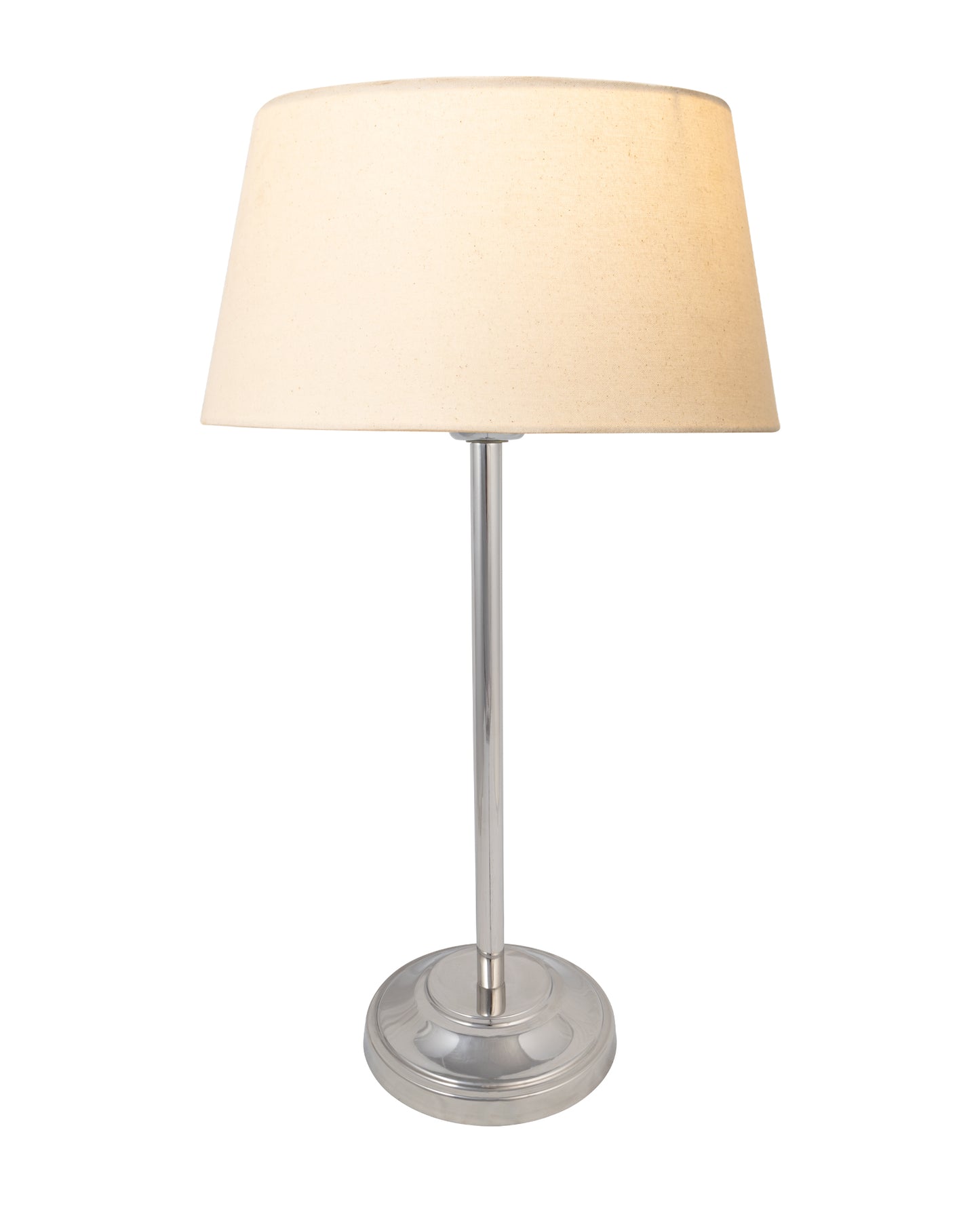 Gray Chrome 13" Basic Table Lamp with Fabric Shade, Bedside Light