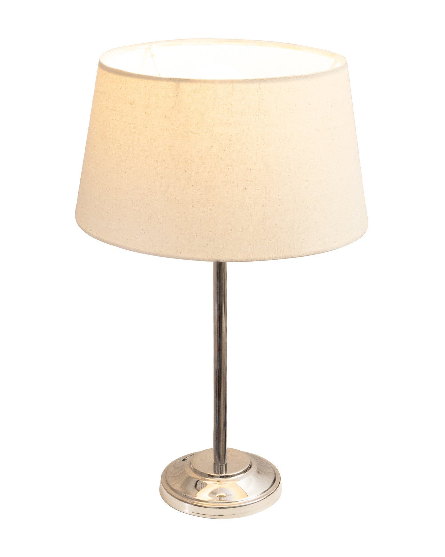 Gray Chrome 13" Basic Table Lamp with Fabric Shade, Bedside Light