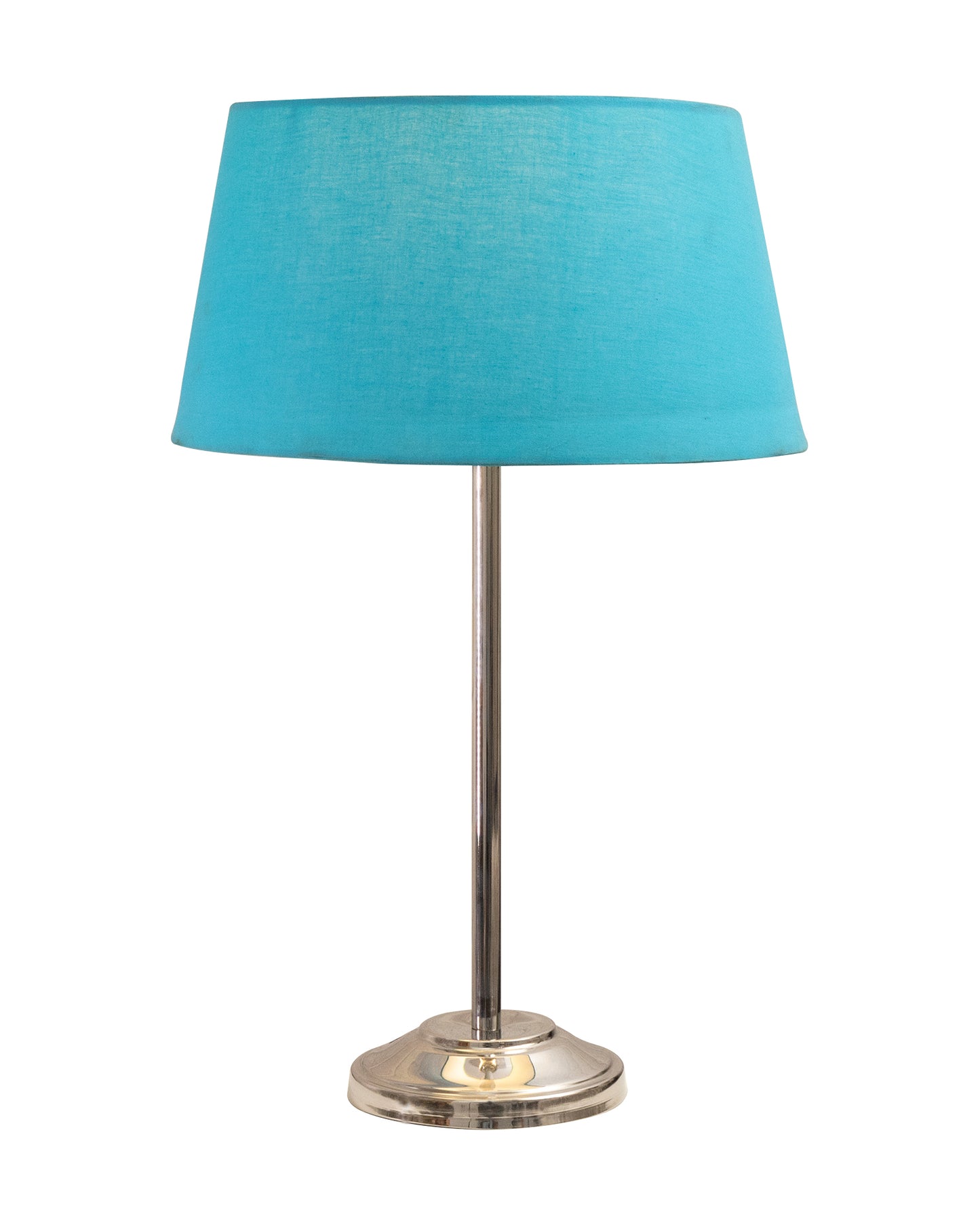 Gray Chrome 13" Basic Table Lamp with Fabric Shade, Bedside Light