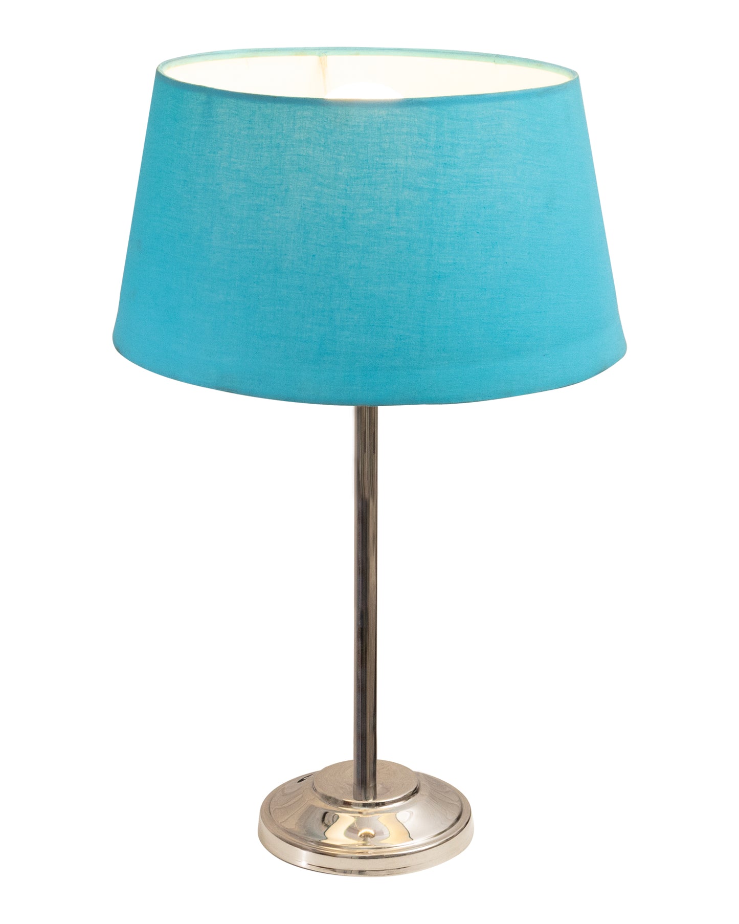 Gray Chrome 13" Basic Table Lamp with Fabric Shade, Bedside Light