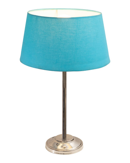 Gray Chrome 13" Basic Table Lamp with Fabric Shade, Bedside Light