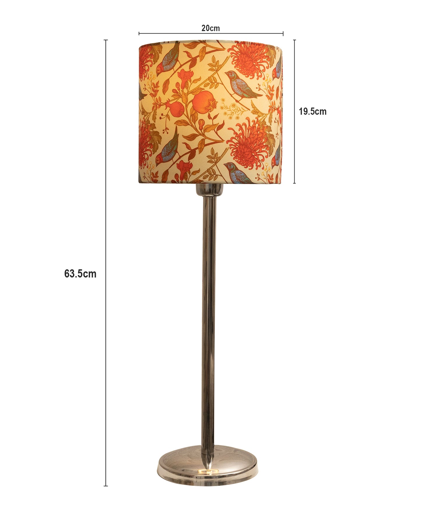 Gray Chrome 16" Suave Table Lamp with Fabric Shade, Bedside Light