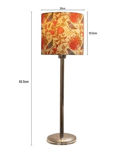 Gray Chrome 16" Suave Table Lamp with Fabric Shade, Bedside Light