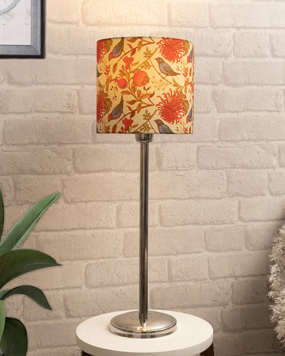Gray Chrome 16" Suave Table Lamp with Fabric Shade, Bedside Light