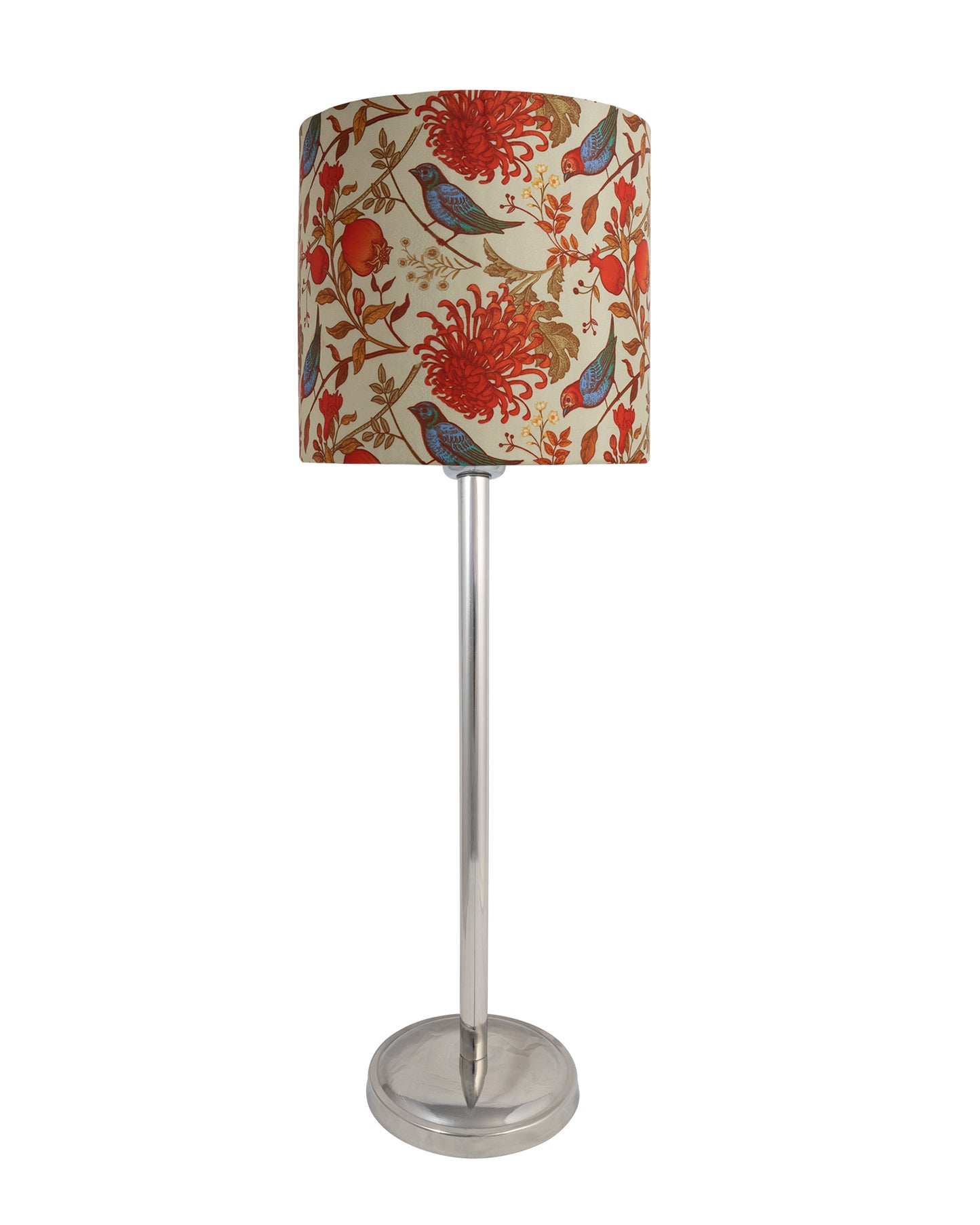 Gray Chrome 16" Suave Table Lamp with Fabric Shade, Bedside Light
