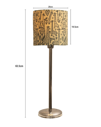 Gray Chrome 16" Suave Table Lamp with Fabric Shade, Bedside Light